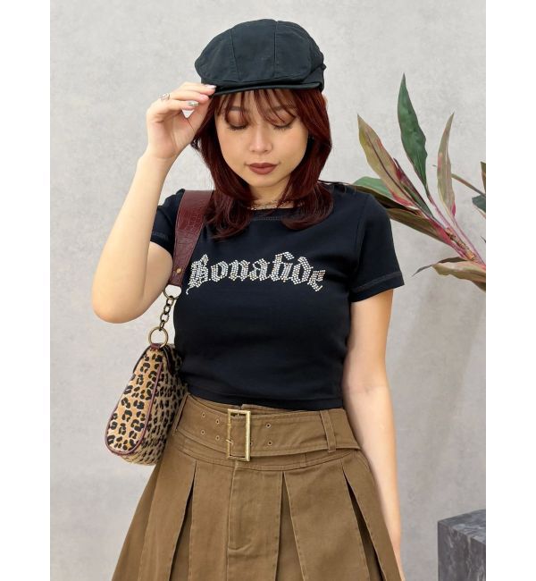 EVRIS「スタッズグラフィックショートTシャツ」|Tシャツ・カットソー|