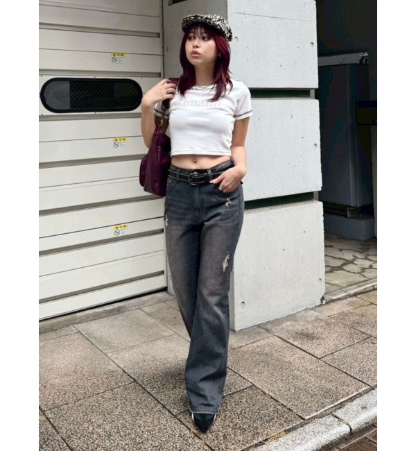 EVRIS「スタッズグラフィックショートTシャツ」|Tシャツ・カットソー|