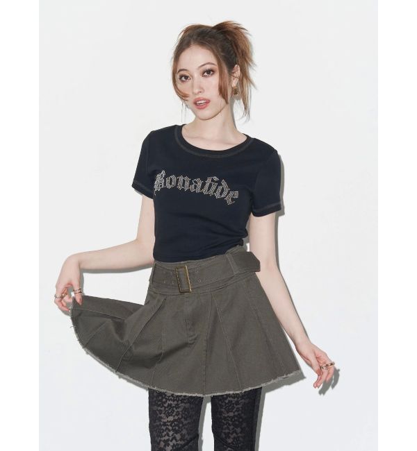 EVRIS「スタッズグラフィックショートTシャツ」|Tシャツ・カットソー|