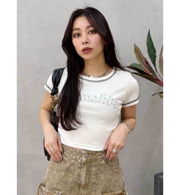 EVRIS「スタッズグラフィックショートTシャツ」|Tシャツ・カットソー|