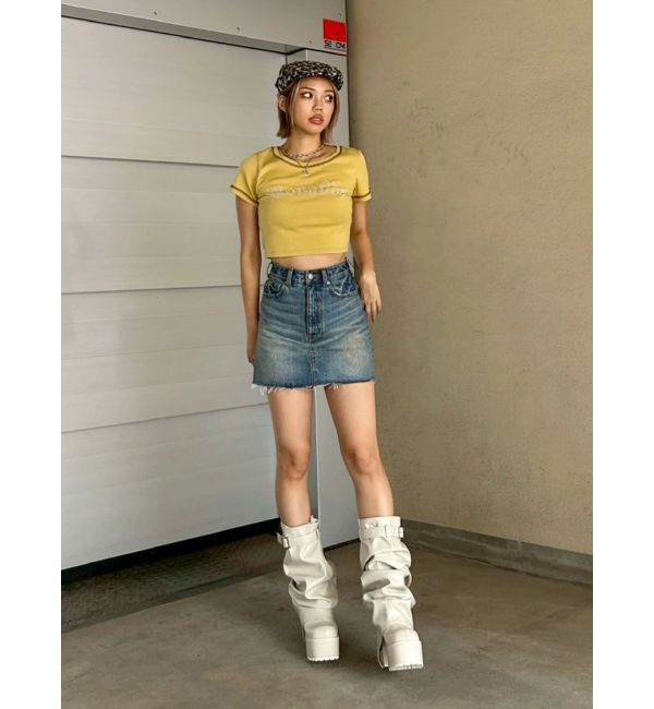 EVRIS「スタッズグラフィックショートTシャツ」|Tシャツ・カットソー|