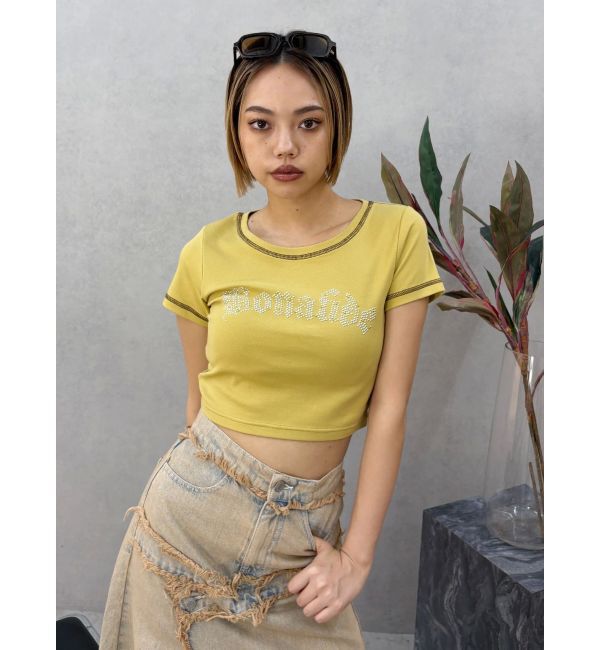 EVRIS「スタッズグラフィックショートTシャツ」|Tシャツ・カットソー|