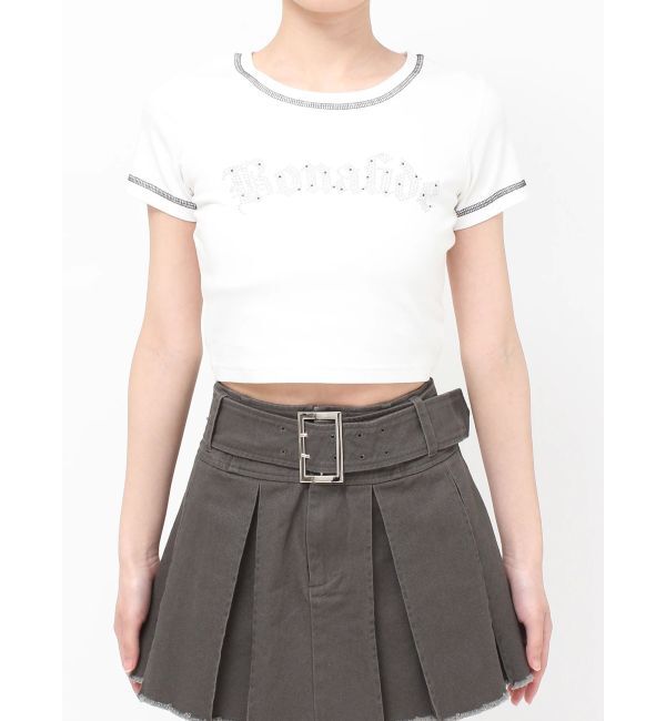 EVRIS「スタッズグラフィックショートTシャツ」|Tシャツ・カットソー|