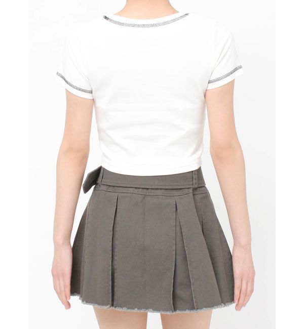 EVRIS「スタッズグラフィックショートTシャツ」|Tシャツ・カットソー|