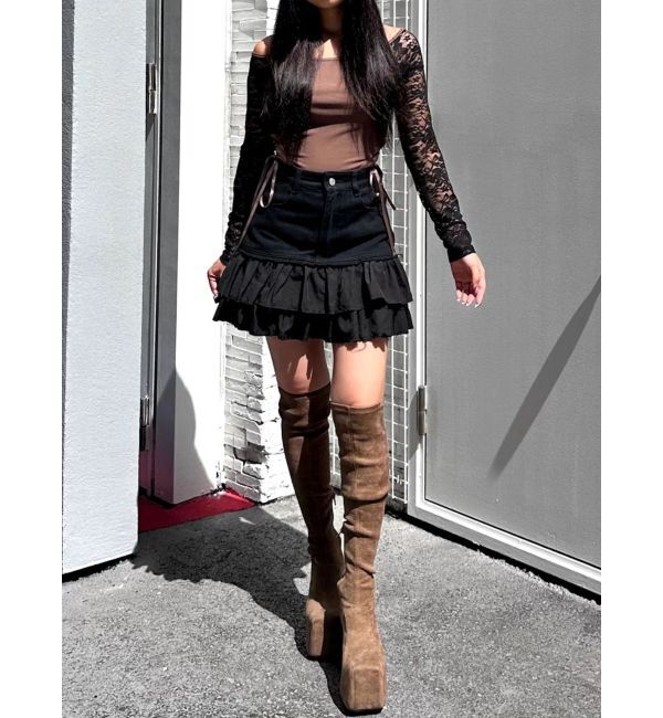 EVRIS「ドッキングフリルミニスカート」|スカート|