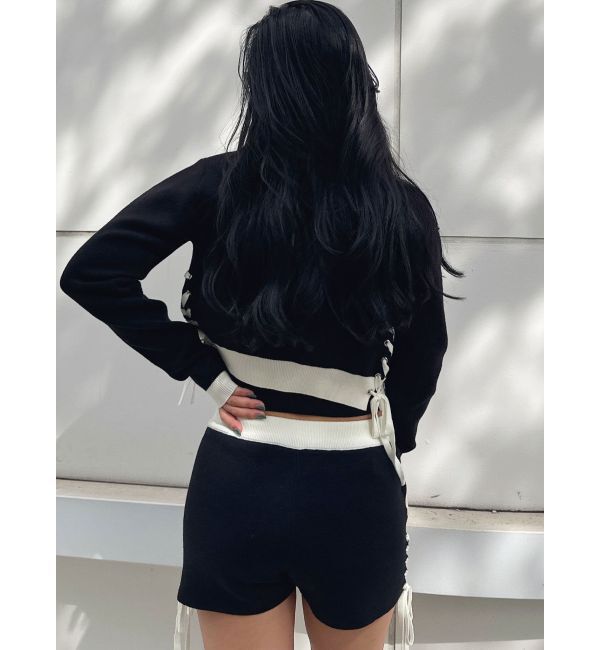 GYDA「サイドレースアップアンサンブルニット【SETUP着用可】」|ニット・セーター|