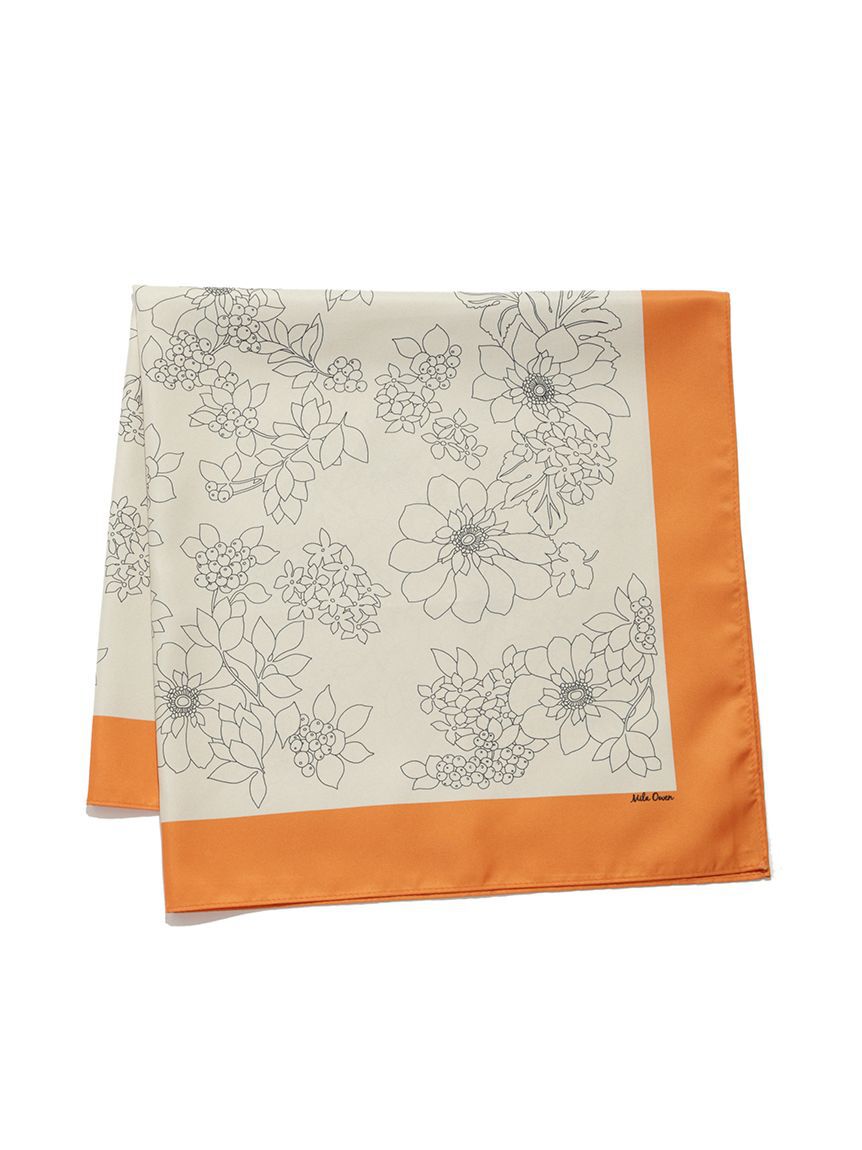 Mila Owen「フラワー柄リバーシブルスカーフ」|バンダナ・スカーフ|
