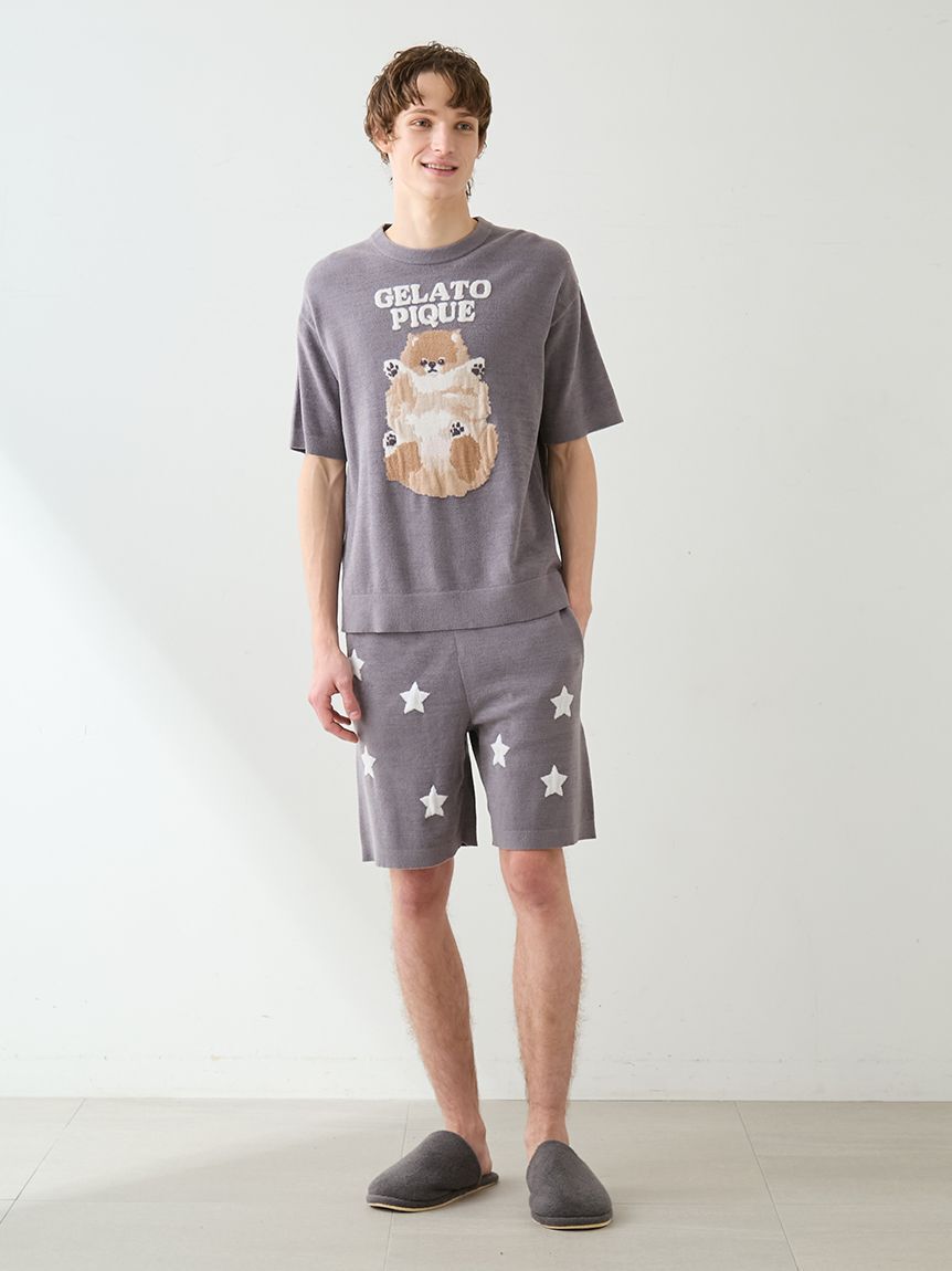 GELATO PIQUE HOMME「【ONLINE限定】【HOMME】ドッグジャガードプルオーバー&ハーフパンツセット」|ルームウェア|