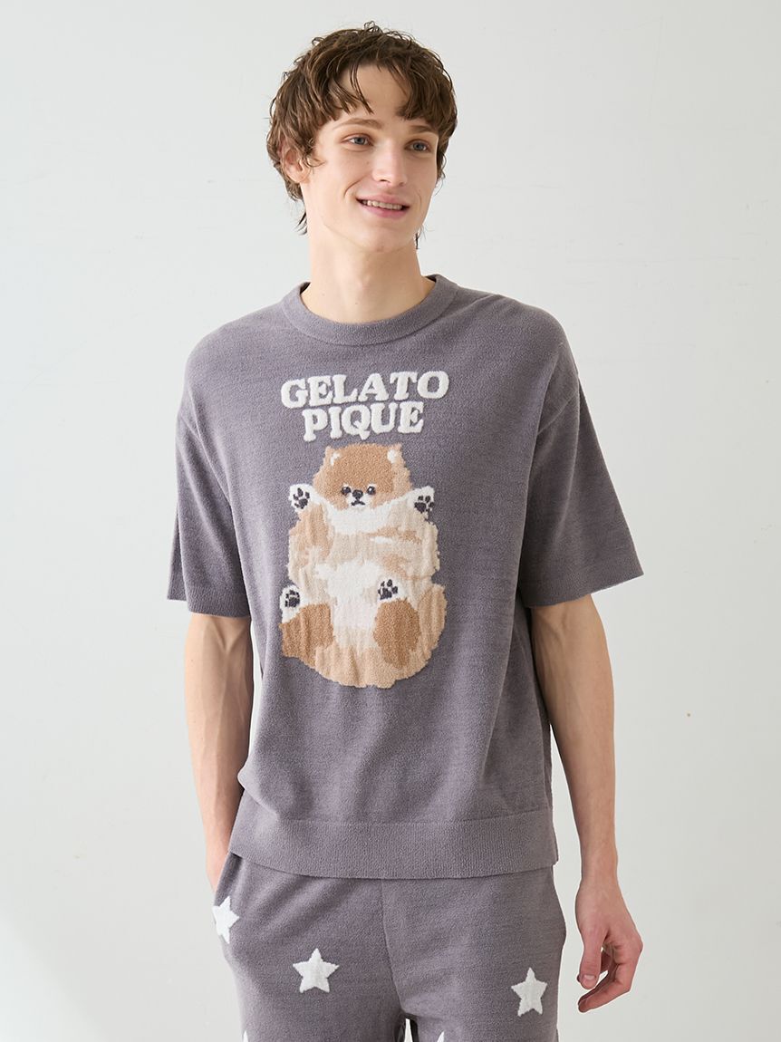 GELATO PIQUE HOMME「【ONLINE限定】【HOMME】ドッグジャガードプルオーバー&ハーフパンツセット」|ルームウェア|