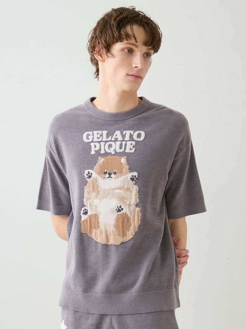 GELATO PIQUE HOMME「【ONLINE限定】【HOMME】ドッグジャガードプルオーバー&ハーフパンツセット」|ルームウェア|
