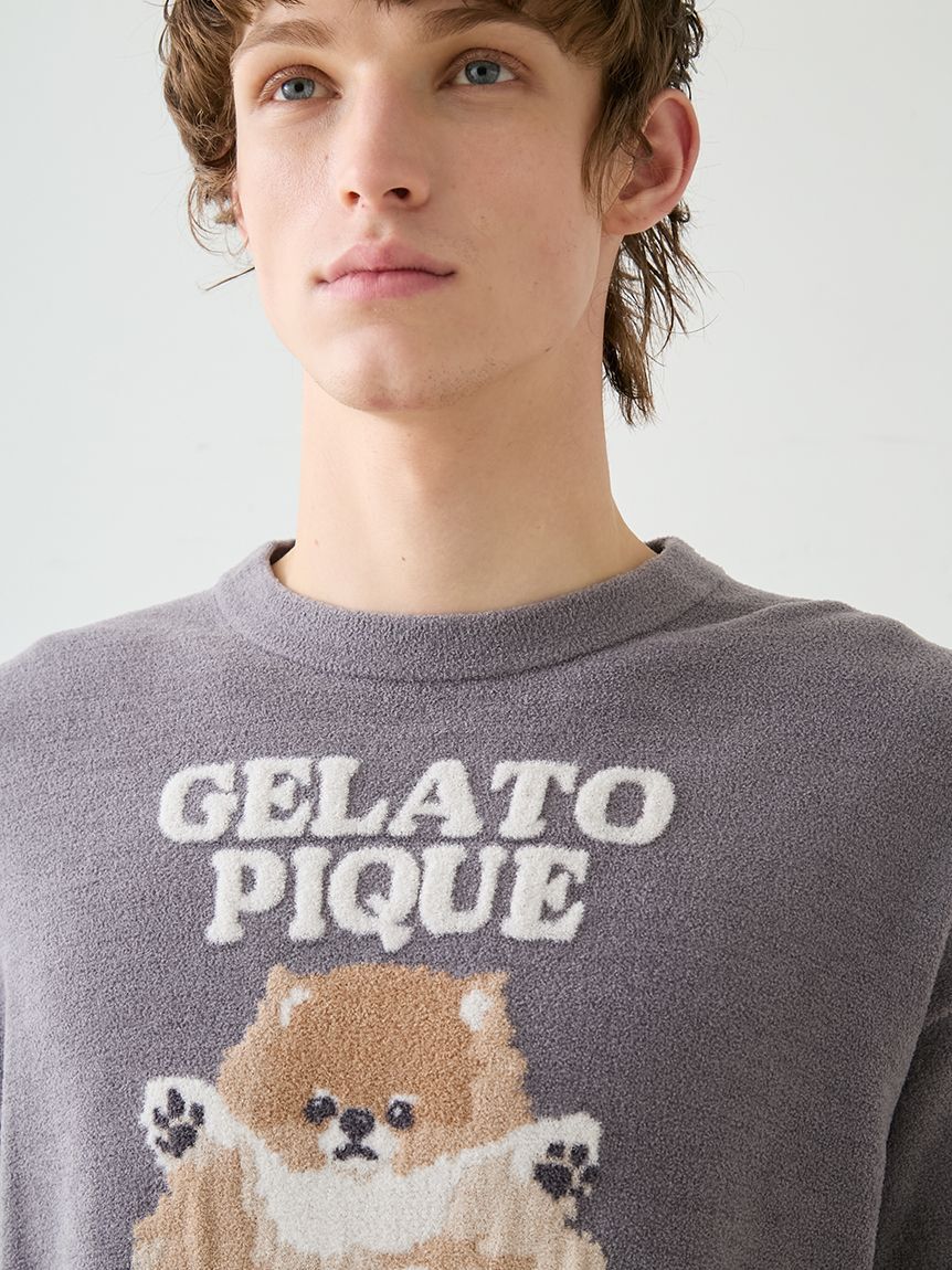 GELATO PIQUE HOMME「【ONLINE限定】【HOMME】ドッグジャガードプルオーバー&ハーフパンツセット」|ルームウェア|