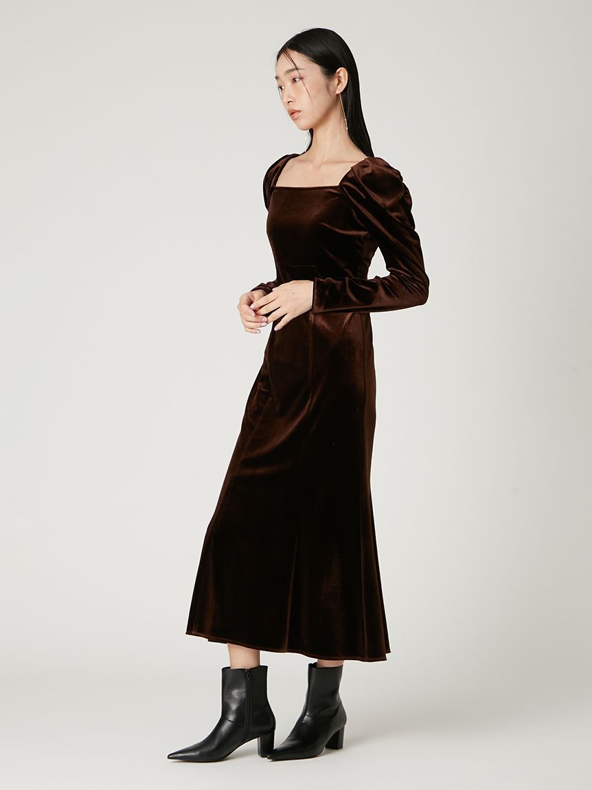 FRAY I.D「ベロアナローワンピース」|ワンピース|