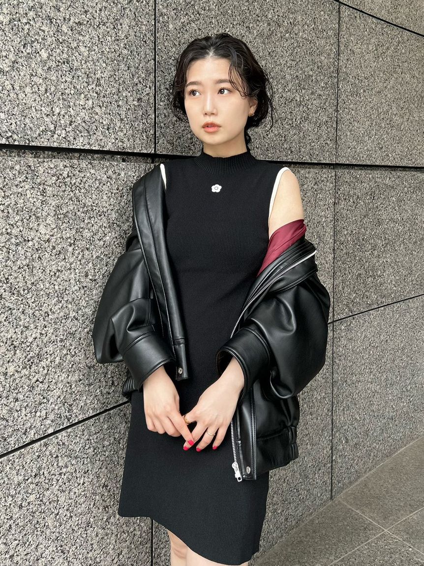 LILY BROWN「【WEB・一部店舗限定】【LILY BROWN&times;MARY QUANT】デイジー刺繍ニットワンピース」|ワンピース|