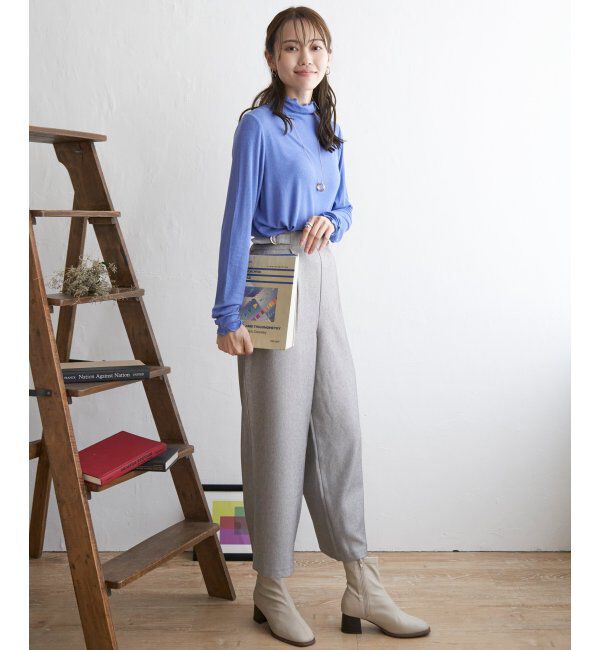 ikka「ハイネックテレコ長袖Tシャツ」|Tシャツ・カットソー|