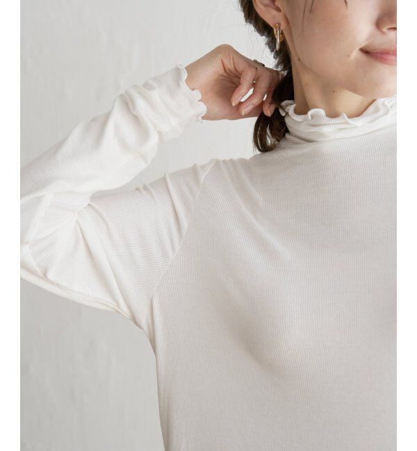 ikka「ハイネックテレコ長袖Tシャツ」|Tシャツ・カットソー|