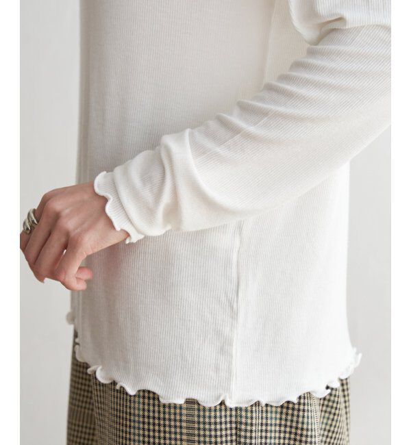 ikka「ハイネックテレコ長袖Tシャツ」|Tシャツ・カットソー|