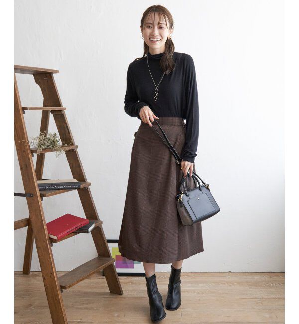 ikka「ハイネックテレコ長袖Tシャツ」|Tシャツ・カットソー|