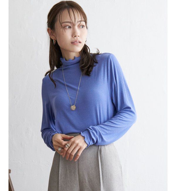 ikka「ハイネックテレコ長袖Tシャツ」|Tシャツ・カットソー|アオケイ