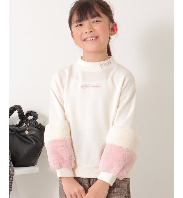 ikka kids「袖ファー刺繍裏毛プルオーバー 2 （120~160cm）」|Tシャツ・カットソー|オフホワイト