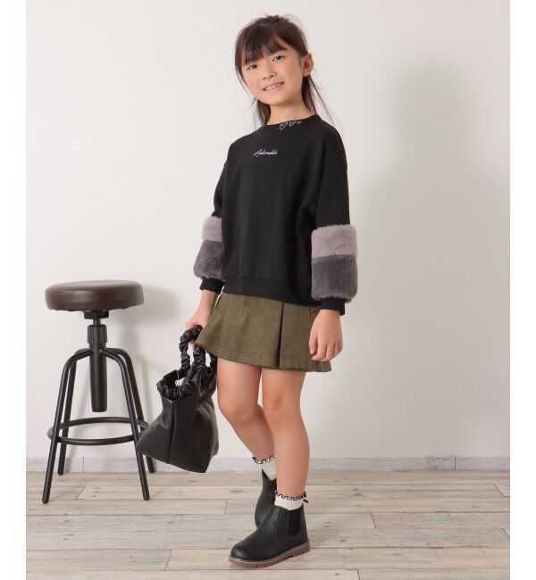 ikka kids「袖ファー刺繍裏毛プルオーバー 2 （120~160cm）」|Tシャツ・カットソー|