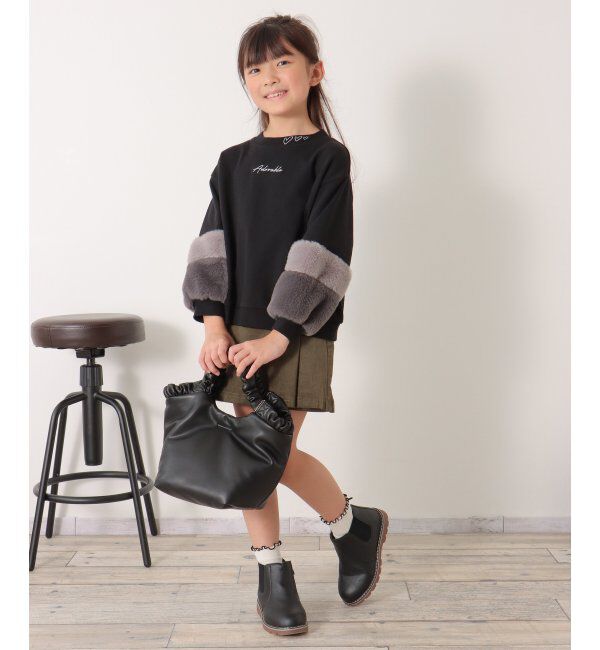 ikka kids「袖ファー刺繍裏毛プルオーバー 2 （120~160cm）」|Tシャツ・カットソー|