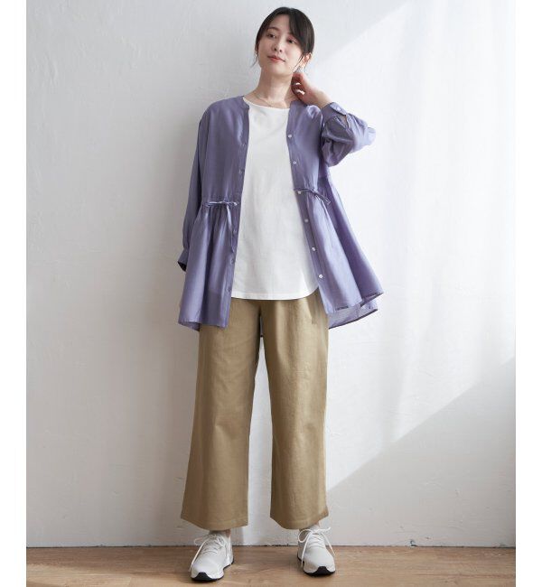 ikka「【雑誌InRed5月号掲載】コットンUSA裾ラウンドノースリプルオーバー」|タンクトップ|