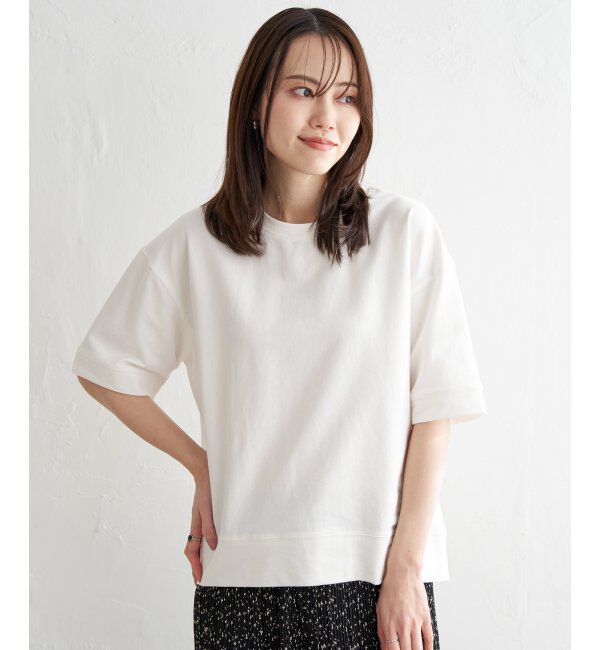 ikka「コットンUSAミニ裏毛半袖Tシャツ」|Tシャツ・カットソー|オフホワイト