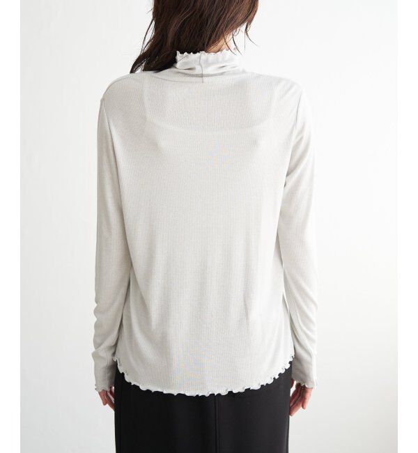 ikka「ハイネックテレコ長袖プルオーバー」|Tシャツ・カットソー|