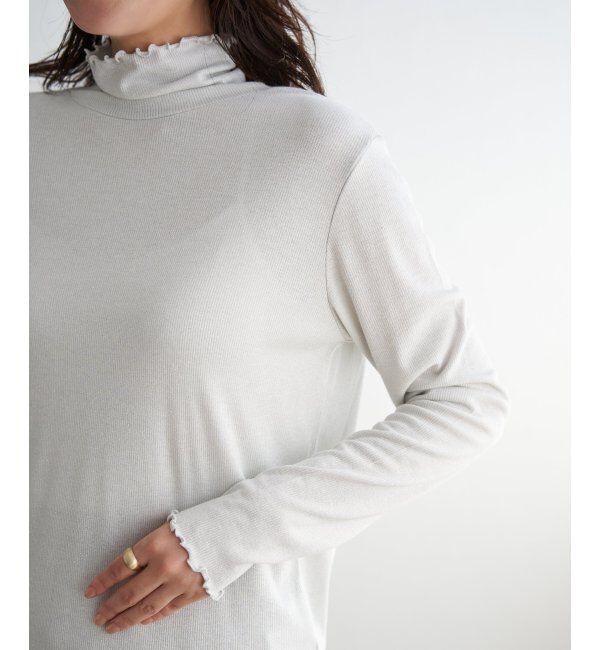 ikka「ハイネックテレコ長袖プルオーバー」|Tシャツ・カットソー|