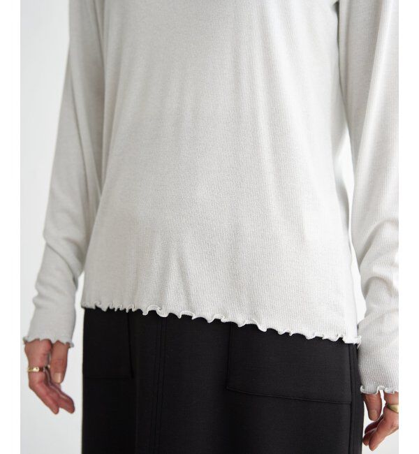 ikka「ハイネックテレコ長袖プルオーバー」|Tシャツ・カットソー|