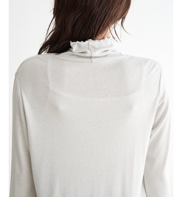 ikka「ハイネックテレコ長袖プルオーバー」|Tシャツ・カットソー|