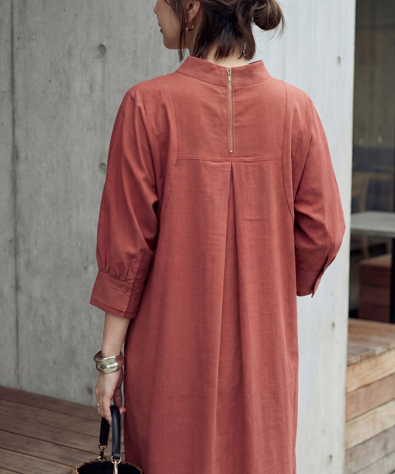 STYLE DELI「綾織りハイネックワンピース」|ワンピース|