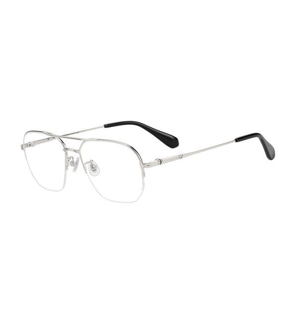  「ウェリントン型 メガネ | ダブルブリッジ メタル 伊達メガネ ユニセックス TRAD レンズ交換券付」|メガネ|