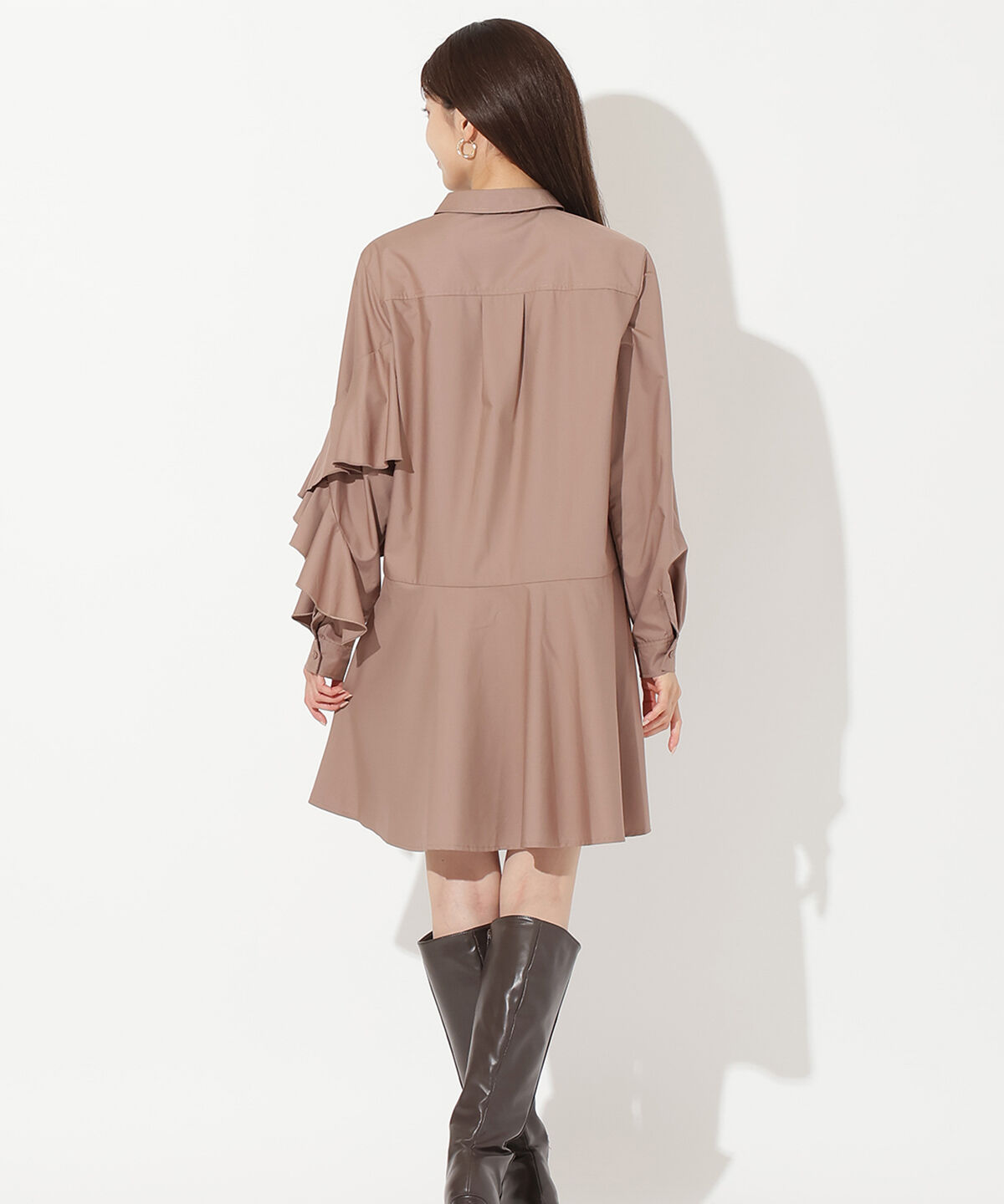 アンドクチュール「アシメフリルスリーブミニワンピース」|ワンピース|