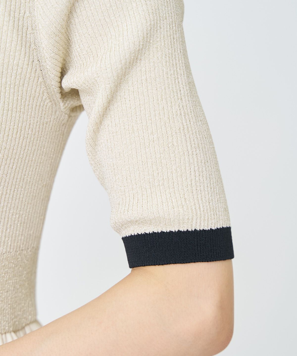 アンドクチュール「ラメ入り配色ドッキングワンピース」|ワンピース|