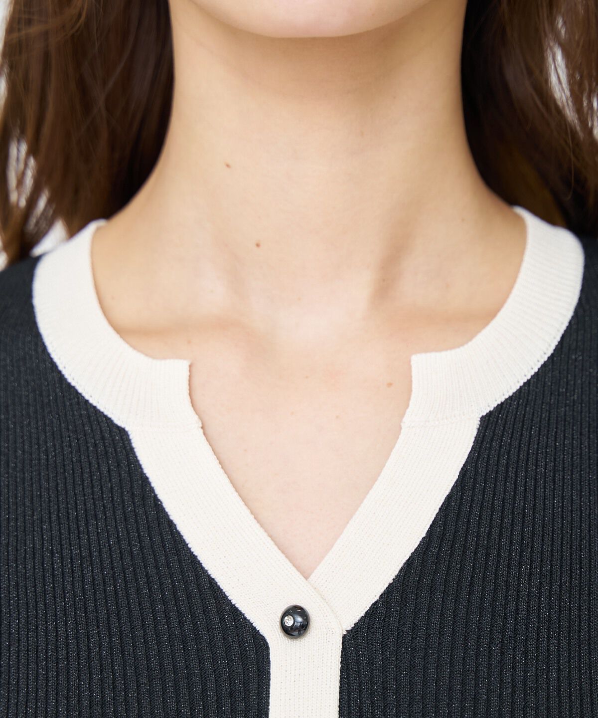 アンドクチュール「ラメ入り配色ドッキングワンピース」|ワンピース|