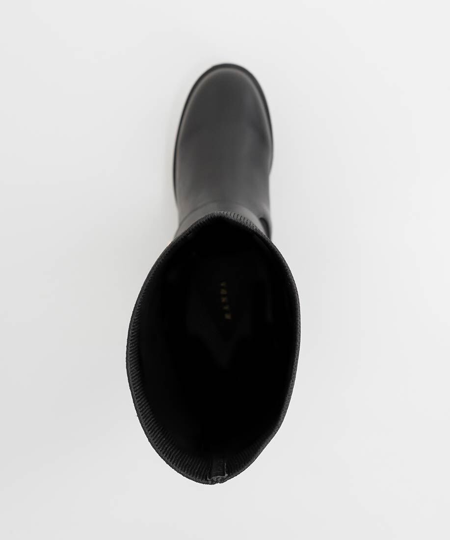  「ラウンドトゥニットドッキングロングブーツ」|ロングブーツ|