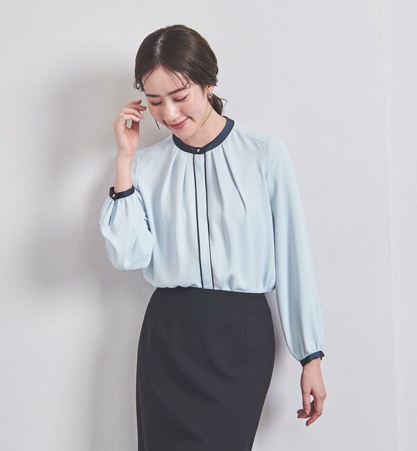 UNITED ARROWS「バイカラー パイピング ブラウス」|シャツ・ブラウス|