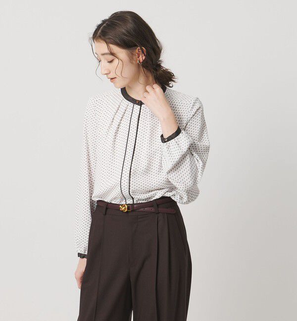 UNITED ARROWS「バイカラー パイピング ブラウス」|シャツ・ブラウス|