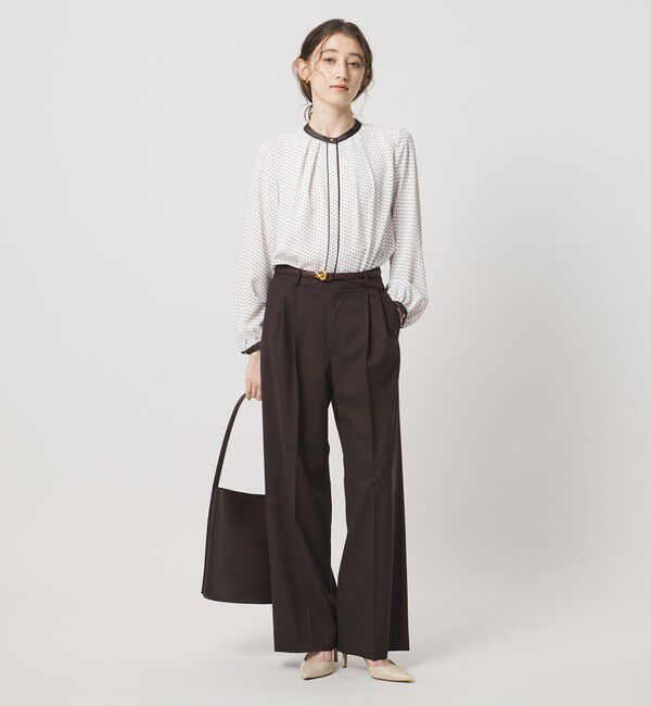 UNITED ARROWS「バイカラー パイピング ブラウス」|シャツ・ブラウス|