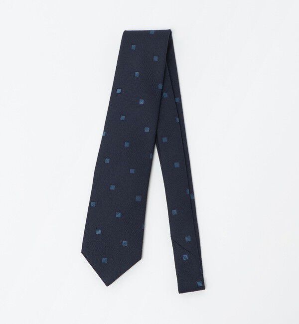 UNITED ARROWS「フォサッティ ブルー スクエア ジャガード ネクタイ」|ネクタイ・蝶ネクタイ|NAVY