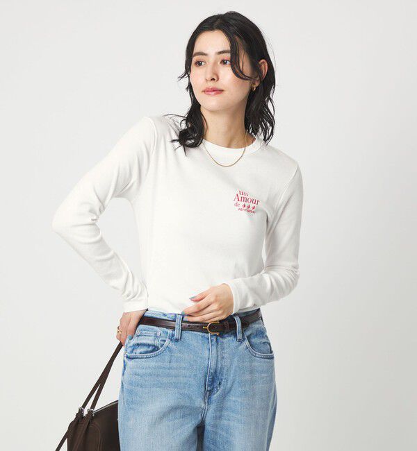 UNITED ARROWS green label relaxing「【別注】＜PETIT BATEAU＞ロングスリーブ プリント Tシャツ」|Tシャツ・カットソー|OFF WHITE