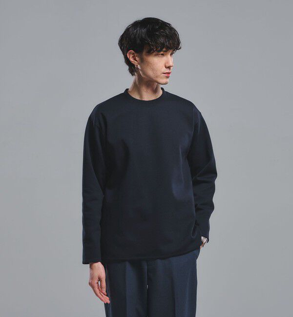 UNITED ARROWS green label relaxing「ダブルフェイス クルーネック カットソー」|Tシャツ・カットソー|NAVY