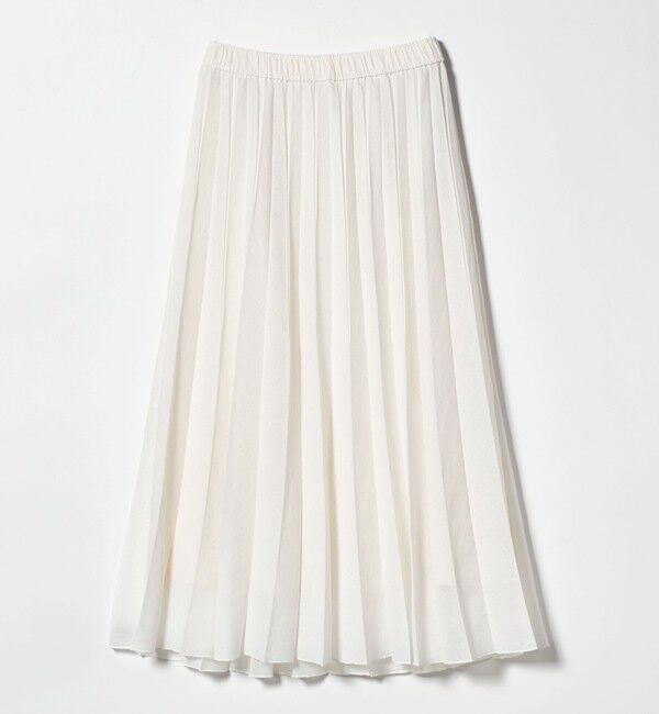 UNITED ARROWS green label relaxing「シアー ガーゼ プリーツスカート」|フレア|OFF WHITE