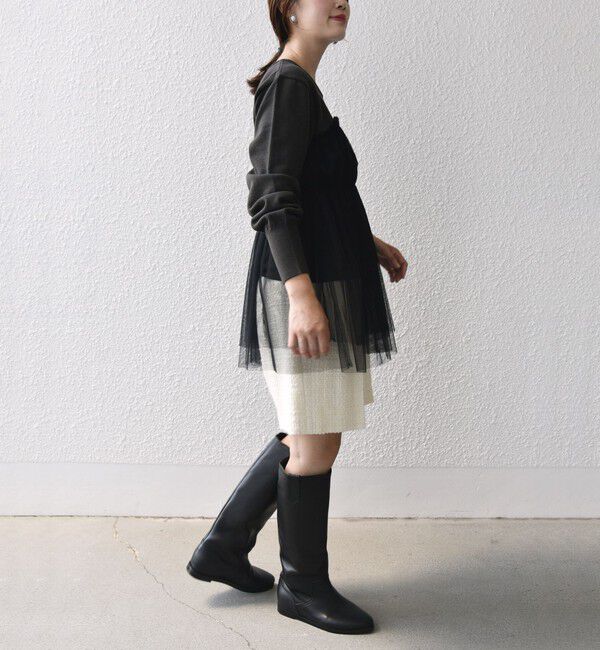 SHIPS for women「* 〈手洗い可能〉チュール ドッキング ニット ◇」|ニット・セーター|