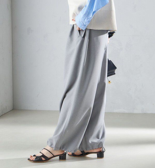 SHIPS for women「〈手洗い可能〉メランジ ツイル ギャザー カーゴパンツ ◇」|カーゴ|