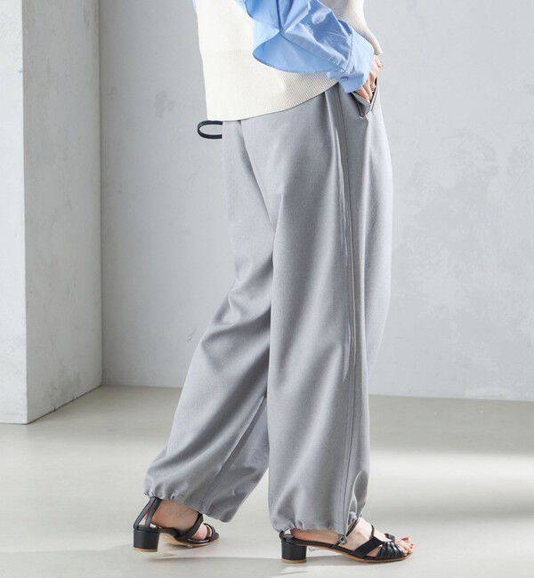 SHIPS for women「〈手洗い可能〉メランジ ツイル ギャザー カーゴパンツ ◇」|カーゴ|