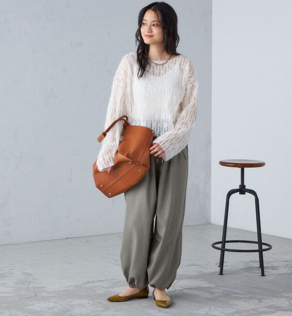 SHIPS for women「〈手洗い可能〉メランジ ツイル ギャザー カーゴパンツ ◇」|カーゴ|