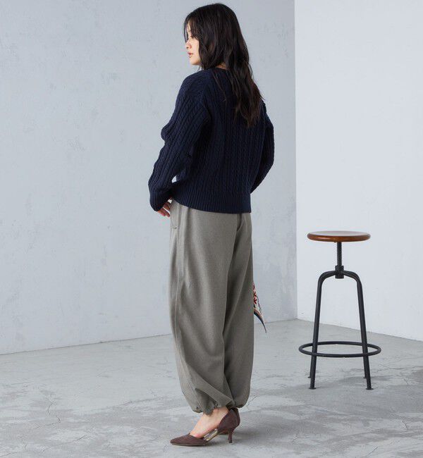 SHIPS for women「〈手洗い可能〉メランジ ツイル ギャザー カーゴパンツ ◇」|カーゴ|