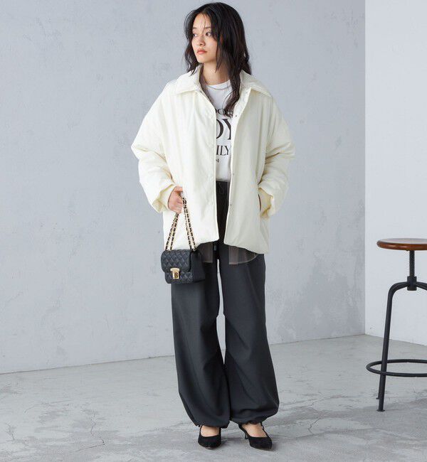 SHIPS for women「〈手洗い可能〉メランジ ツイル ギャザー カーゴパンツ ◇」|カーゴ|